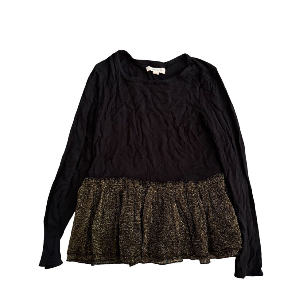 Tucker + Tate Black and Gold Peplum Top Girls Size 5